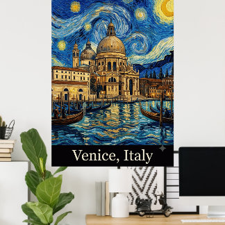 Poster Viajante Veneza Itália Férias Italianas