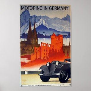 Póster Viajar de automóvel em Alemanha