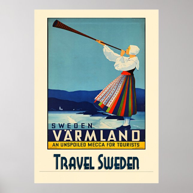 Poster Viajar Suécia (Frente)