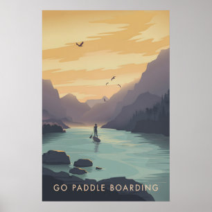 Poster Viaje de Paddleboarding Cartaz