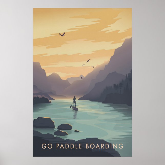 Poster Viaje de Paddleboarding Cartaz (Frente)