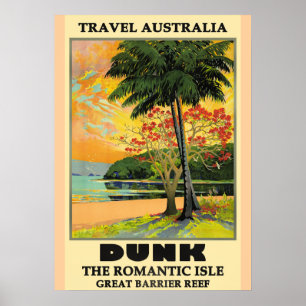 Poster Viaje pela Austrália, Ilha Dunk,