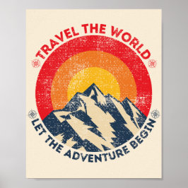 Poster viaje pelo mundo deixe a aventura começar viajando