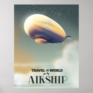 Poster Viaje pelo mundo em dirigível