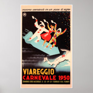 Poster Viareggio Carnevale - propaganda italiana do