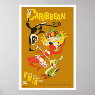 Poster Vias aéreas britânicas das Índias Ocidentais