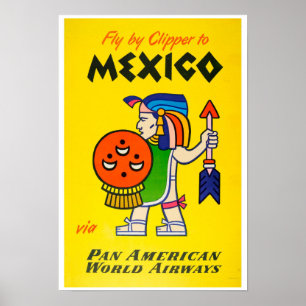 Poster Vias aéreas México de América da bandeja