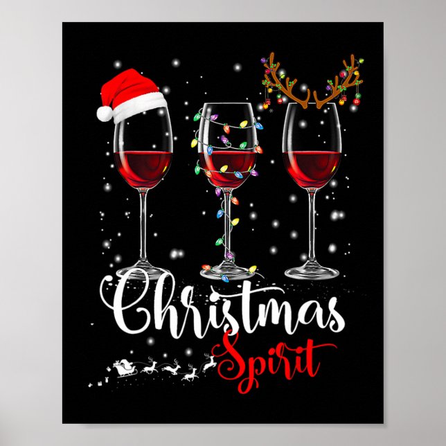 Poster Vias De Natal Divertidas Vinhos Feriados De Natal  (Frente)