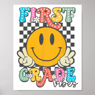 Poster Vibes da 1ª Série Rosto Sorridente Retro Professor