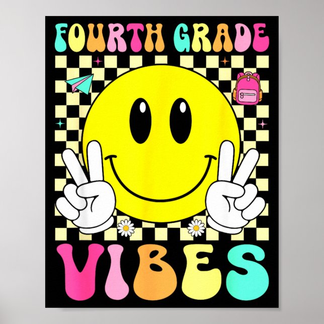 Poster Vibes da quarta série sorriso retrô voltar à escol (Frente)