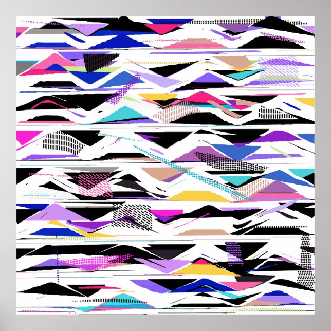 Poster Vibes de vetor vibrante abstrato 80s (Frente)