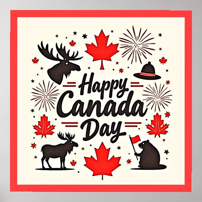 Poster Vibes do Dia do Canadá (Frente)