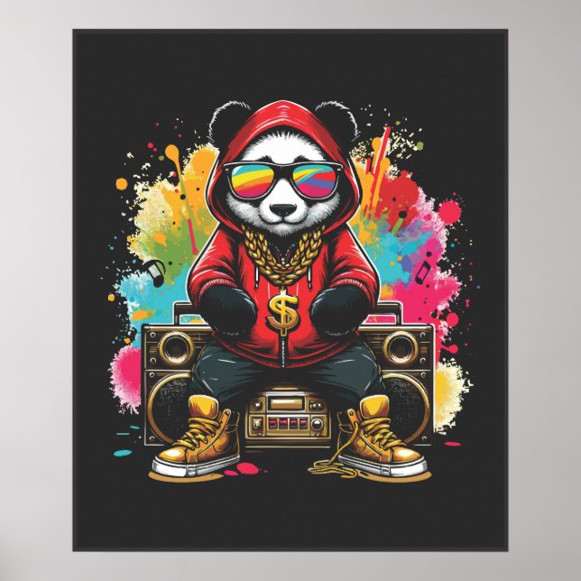 Poster Vibes Musicais Funky Panda (Frente)