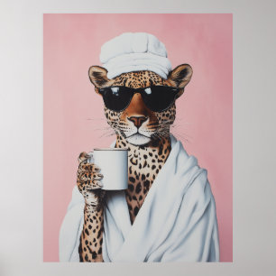 Poster Vibes Relaxadas da Manhã Leopardo