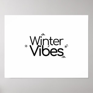 Poster Víblias de inverno - Floco de neve minimalista e M
