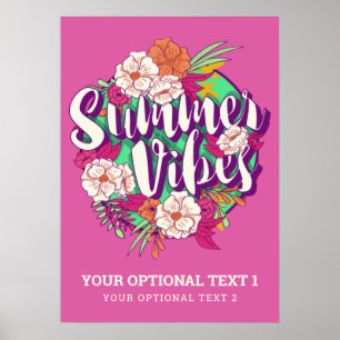 Poster Víblias de verão de texto personalizado