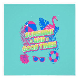 Póster Víblias Tropicais de Diversão de Verão