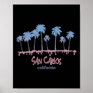 Poster Vibração de Surf Retrô da Praia de San Carlos Cali