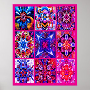 Poster Vibração Retro dos Anos 70 em um Cartaz de Parede 