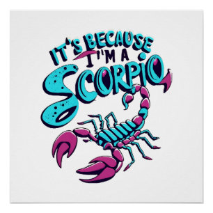 Póster Vibrações Astrológicas de Escorpião Vintage Signo 