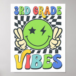 Poster Vibrações da 3ª Série Rosto de Sorriso Groovy de V