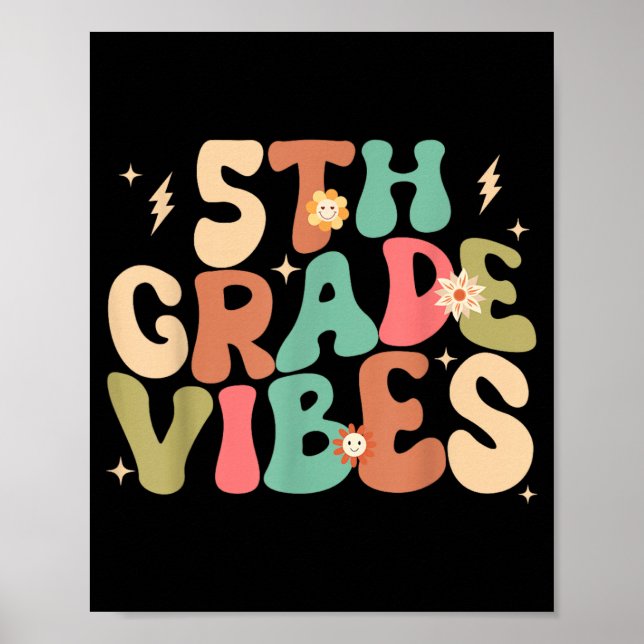 Poster Vibrações da 5ª Série Groovy de Volta à Escola (Frente)
