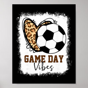 Poster Vibrações de Dia de Jogo de Futebol Descolorido Di