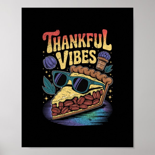 Poster Vibrações de Gratidão Camisas Cool Pecan Pie Dia d (Frente)