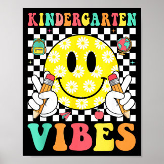Poster Vibrações de jardim de infância sorriso retrô prof