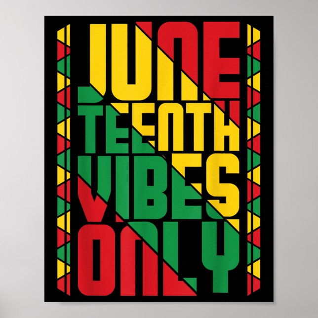 Poster Vibrações de Juneteenth Somente Orgulho Negro Cele (Frente)