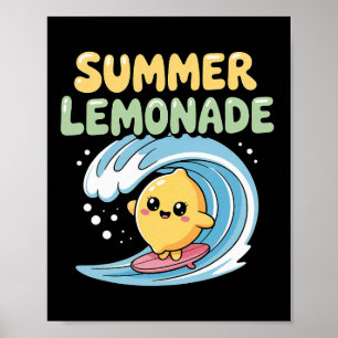Poster Vibrações de Limonada de Verão Ondas de Limão de S
