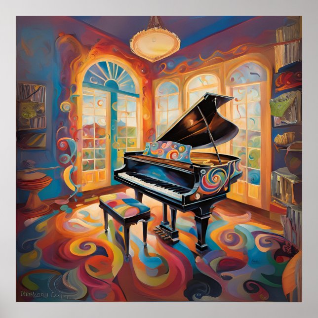 Poster Vibrações de Piano Groovy (Frente)
