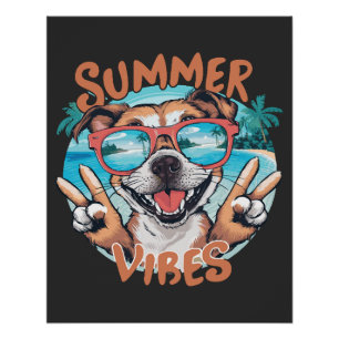 Póster Vibrações de Verão de Cachorro com Sentimento de F