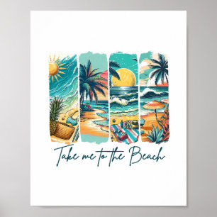 Poster Vibrações de Verão Férias na Praia O Verão Me Leva