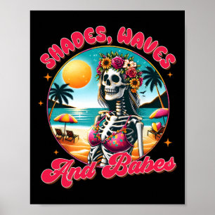 Poster Vibrações de Verão Férias na Praia Óculos de Sol d