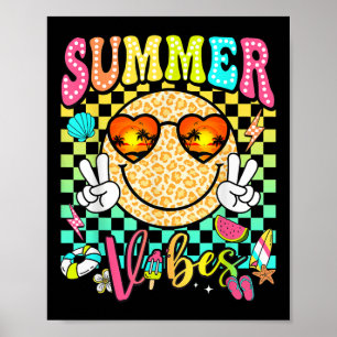 Poster Vibrações de Verão Groovy Mulheres Meninas Criança