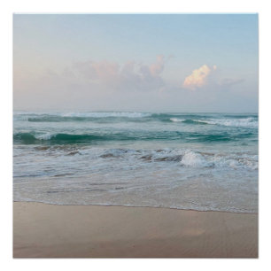 Póster Vibrações de Verão   Monograma de Sol e Areia da P