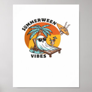 Poster Vibrações Divertidas de Summerween Esqueleto Féria