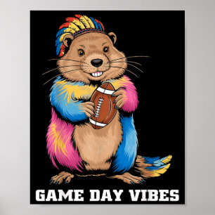 Poster Vibrações do Dia do Jogo Groundhog Tribal Segurand