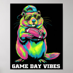 Poster Vibrações do Dia do Jogo Tribal Engraçado Esquilo