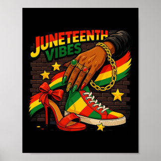 Poster Vibrações do Juneteenth 1865 Orgulho Negro Homens