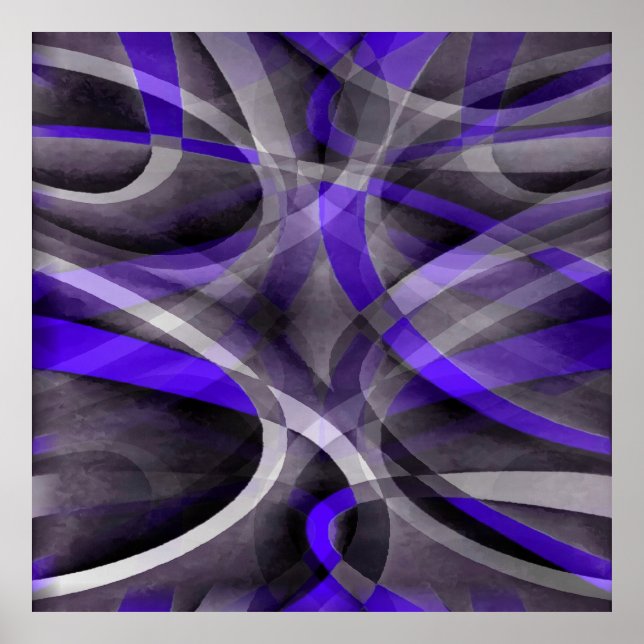 Poster Vibrações dos Anos Oitenta Violeta Azul e Cinza Pa (Frente)