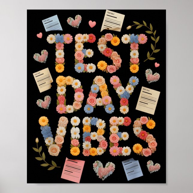 Poster Vibrações engraçadas de dia de teste, tudo está be (Frente)