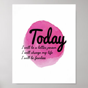 Poster vibrações motivacionais de autoaceitação