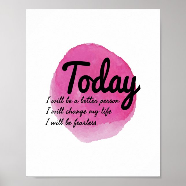 Poster vibrações motivacionais de autoaceitação (Frente)