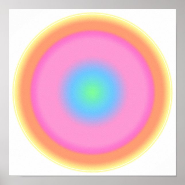 Poster Vibrações Positivas - Gradiente Colorido (Frente)