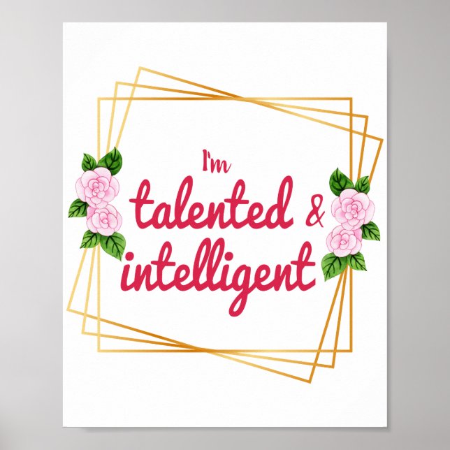 Poster vibrações positivas para a vida e o amor próprio (Frente)