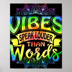 Poster Vibrações Retrô Falam Mais Alto que Palavras Yoga