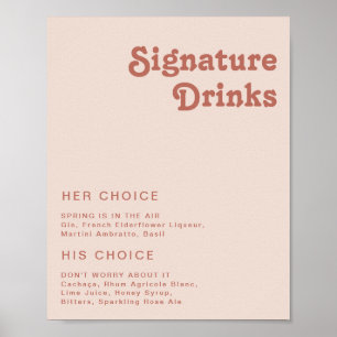 Poster Vibrações Simples de Retrô Bebidas com Assinatur