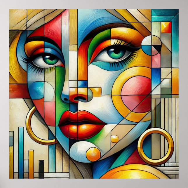 Poster Vibrant Abstract Portrait women  (Frente)